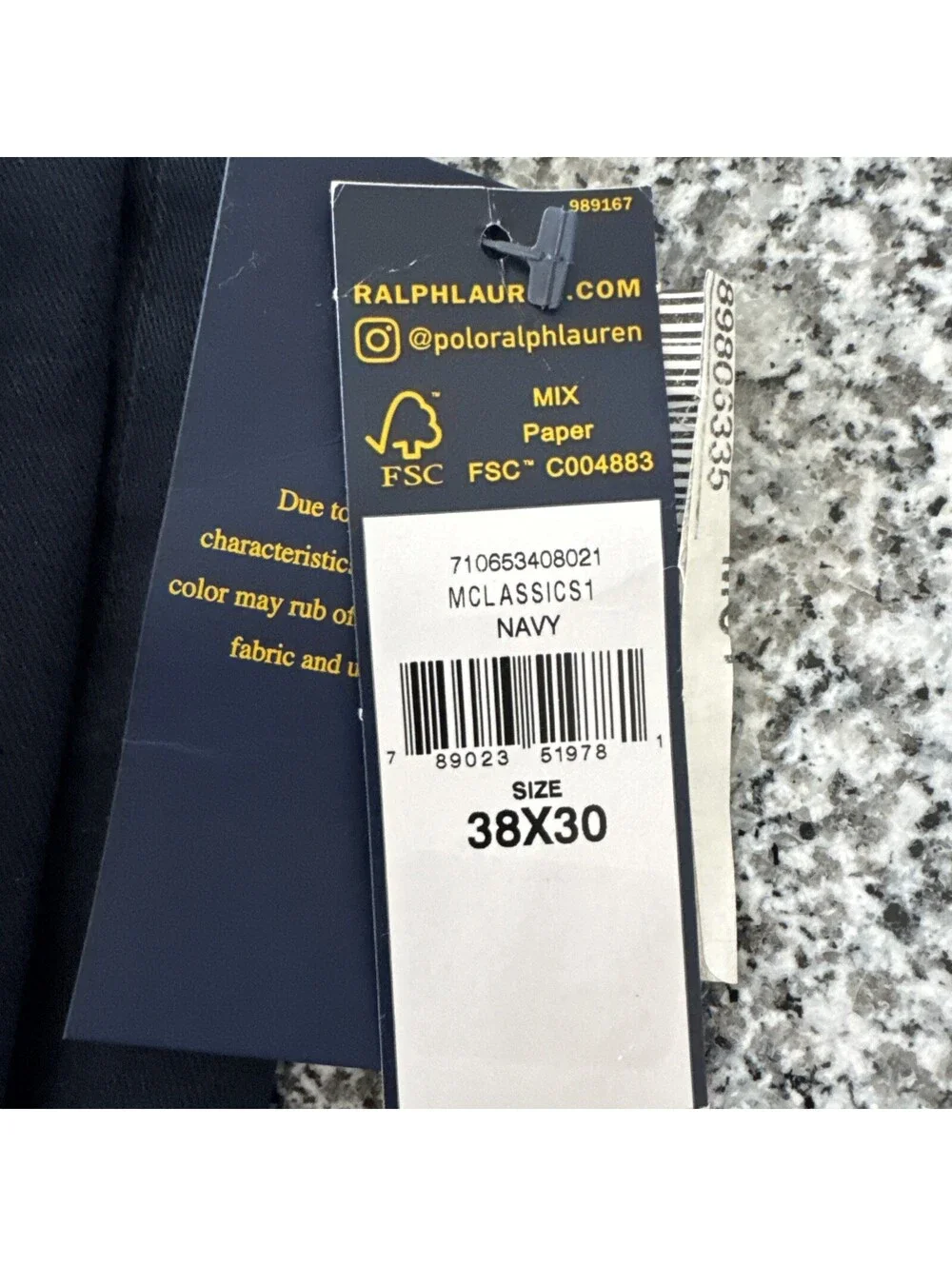 Polo Ralph Lauren Varsity Bulldog Crest Classic Fit Flat Front Pants 38x30